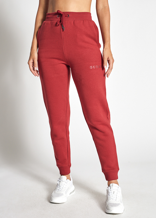 Spodnie dresowe damskie czerwone Guess Alene