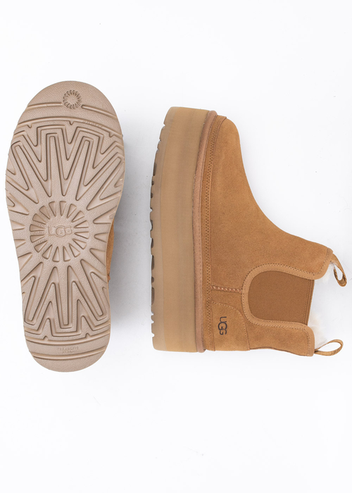 Sztyblety damskie brązowe UGG W NEUMEL PLATFORM CHELSEA